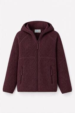 NEW BLUIVY soft sherpa fleece zipper hoodie jacket in wine